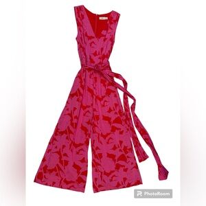 Vineyard Vines Pink and Red Wide Leg Jumpsuit